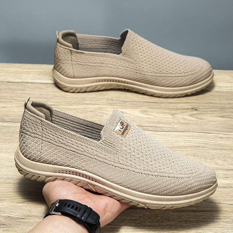 Summer Men's Shoes, Mesh Shoes for Wide Feet, Dad Shoes for Fat Feet, Black Breathable Mesh Shoes for the Elderly, Extra Wide, Non-Slip, Soft Sole