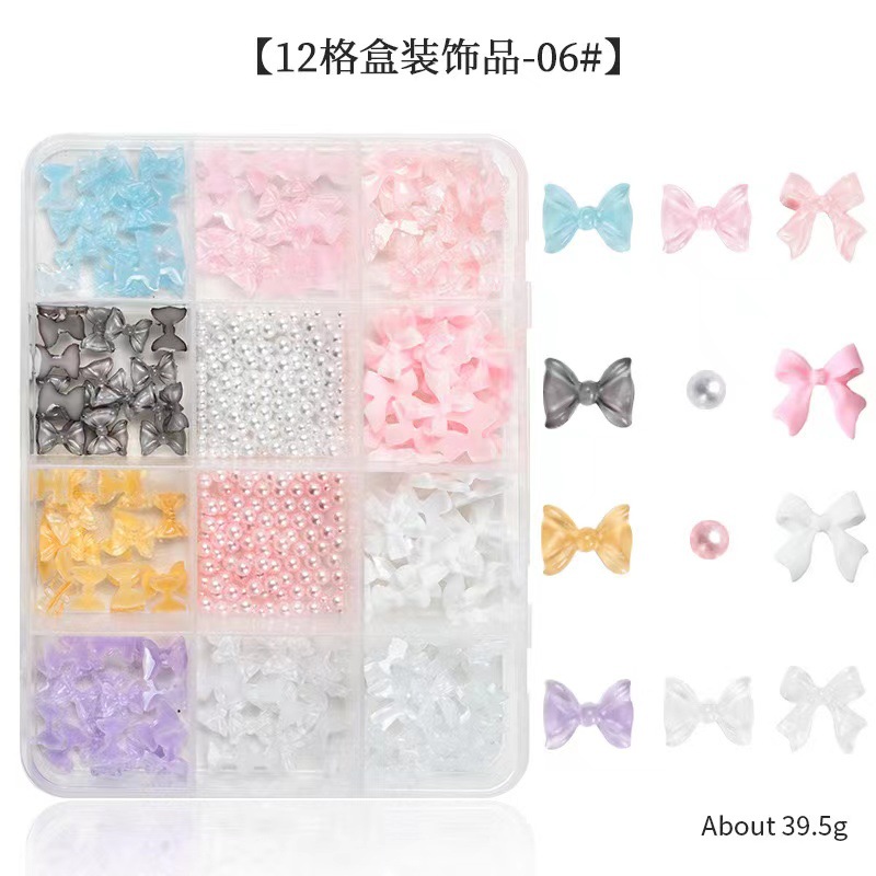 Explosión 3D aurora estereoscópica corbata de mariposa flores joyas de manicura resina roja red taladro plano accesorios de perlas semicirculares