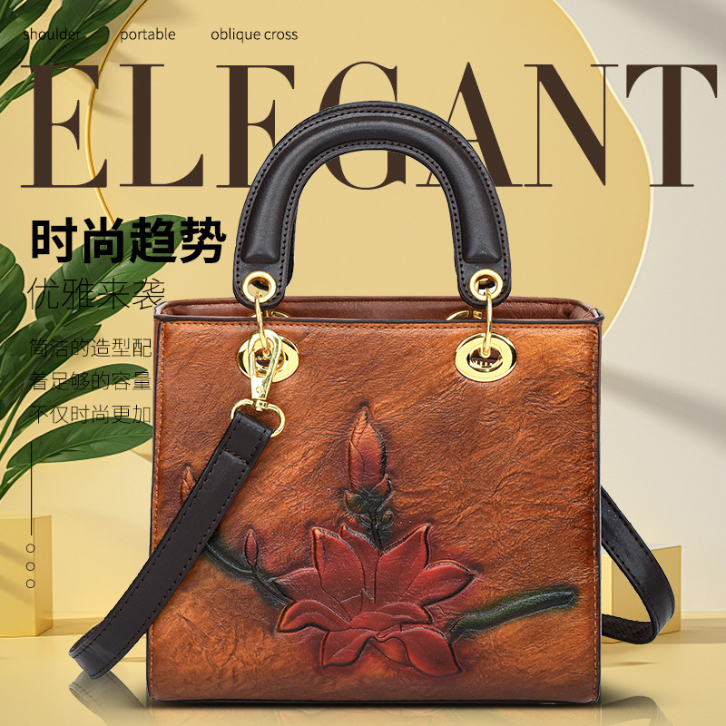 Lujo ligero de alta calidad retro nacional china en el estilo de la madre mayor bolso de moda de mujer portátil de hombro inclinado bolso de princesa
