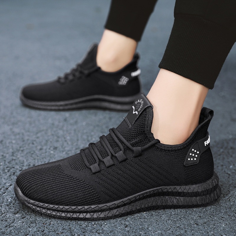 2024 Spring and Summer Men's Shoes New Mesh Breathable sneaker Flying Woven Korean Fashionable Casual Running Shoes Trendy Shoes for Men