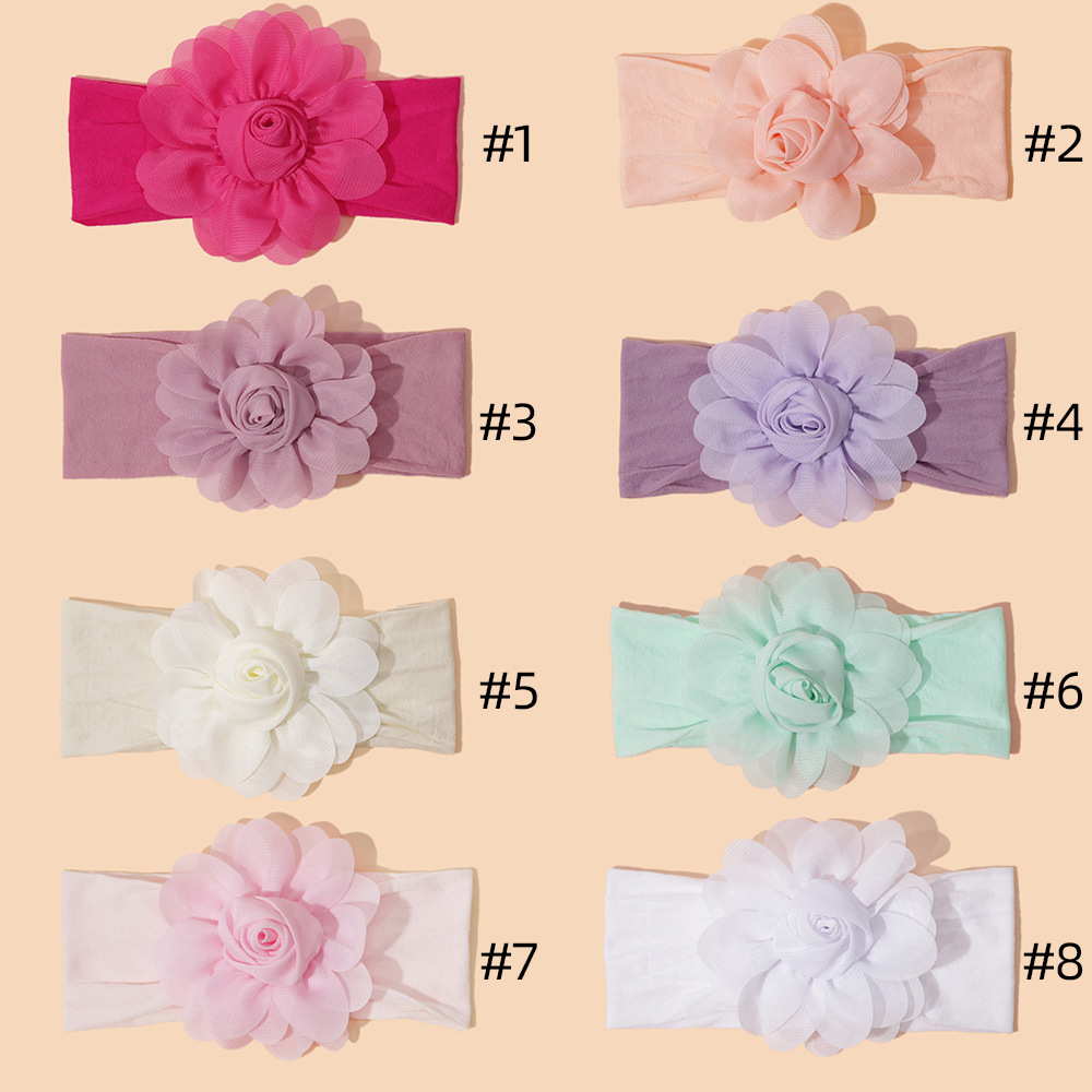 Sweet Simple Style Flower Polyester Hair Band display picture 1