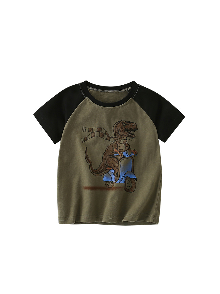 Malwee niño verano nuevo estilo europeo y americano camiseta infantil adorable niño cuello redondo camiseta de manga corta para niños