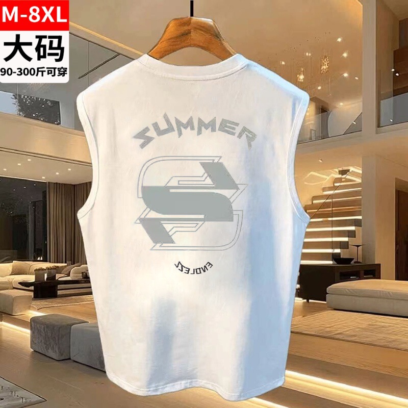 plus size Sleeveless Men's Summer Plus Size Plus Size Men's Fatty Fatty Heavy Cotton Thin Loose Cotton Basketball Shirt plus size Sleeveless Men's Summer Plus Size Plus Size Men's Fatty Fatty Heavy Cotton Thin Loose Cotton Basketball Shirt