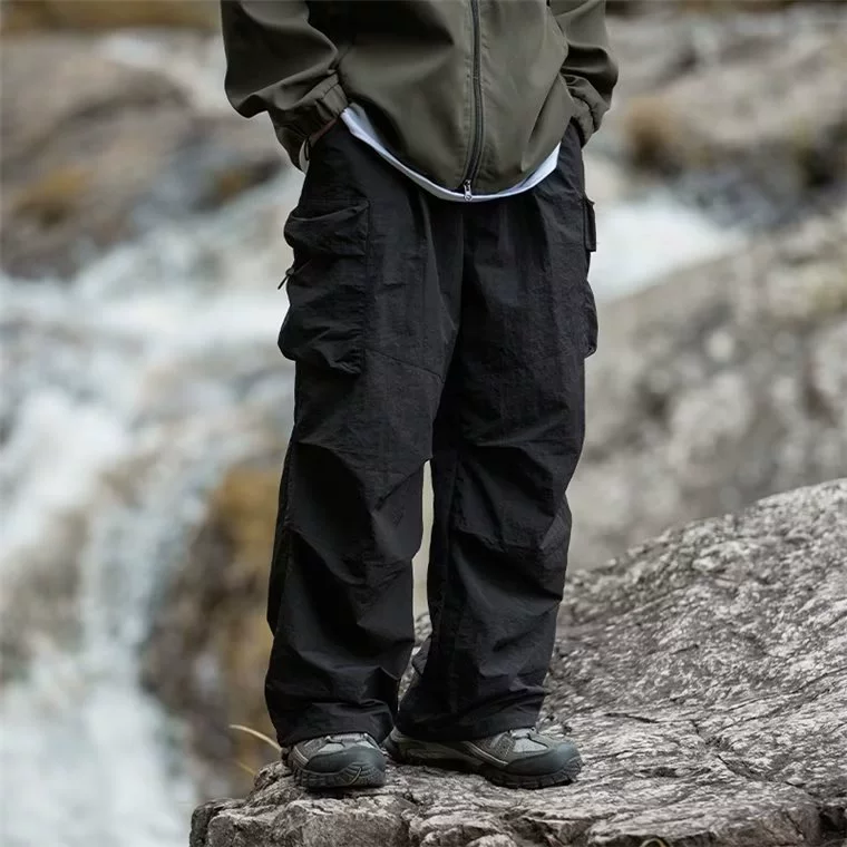 Windproof skydiver, trousers, loose straight fit, oversize