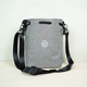 Denim storage bag - light gray medium + black shoulder strap, can be worn on one shoulder or crossbody