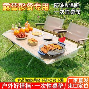 Outdoor Camping Picnic Disposable Waterproof Oil-Proof Trolley Rectangular Picnic Table Barbecue Night Market