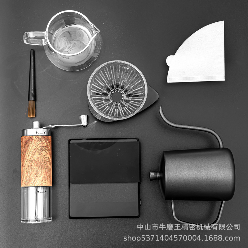 Juego de café hecho a mano núcleo de cerámica máquina de café de molienda a mano caja de regalo al aire libre hecho a mano combinación de molinillo de frijol regalo