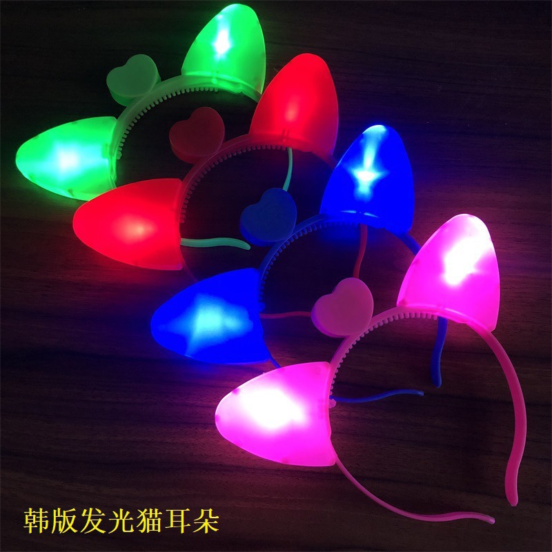 Mercado nocturno de Amazon tocado luminoso con lámpara tocado luminoso de cuerno de toro brillante tocado para el cabello brillante tocado para el cabello pinzas para el cabello