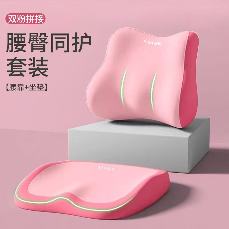 Double pink color matching [waist support + seat cushion]