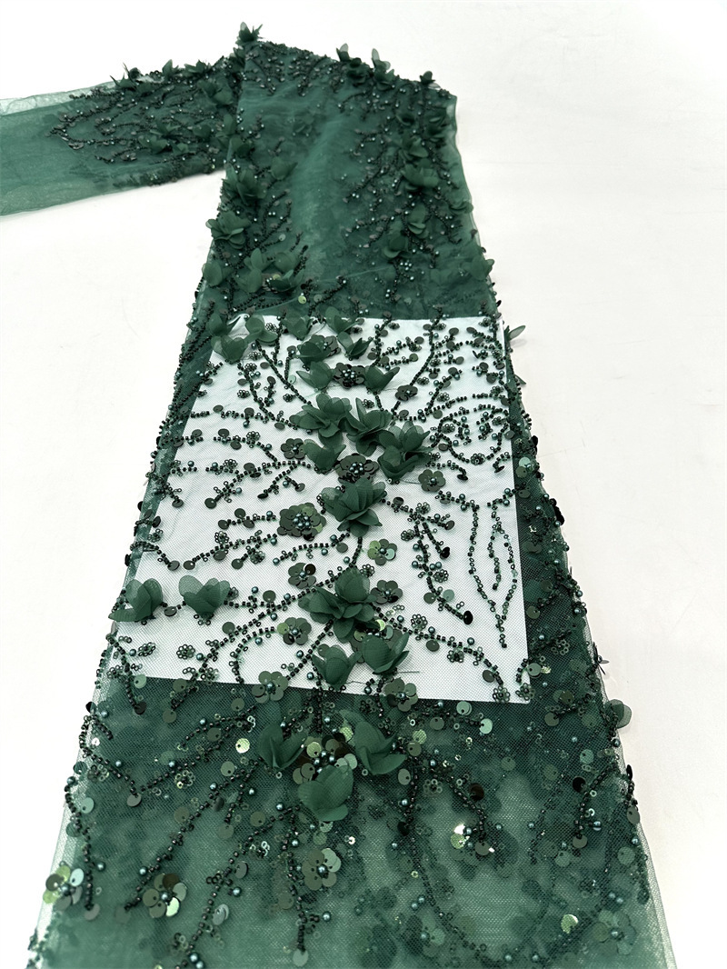 Flor de moda pegatinas tubo de perlas sequin tejido bordado vestido de novia vestido de moda vestido de tela pequeña tela de aire fresco image 12