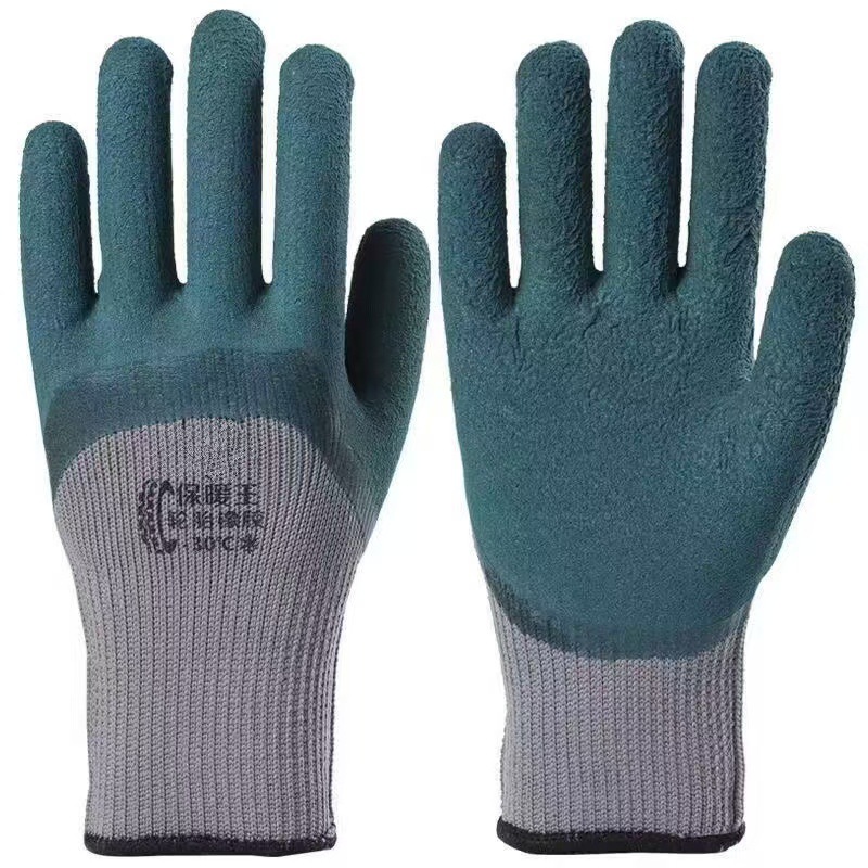 invierno grueso y neumático de caucho antideslizante resistente al desgaste guantes de protección laboral guantes de construcción de caucho