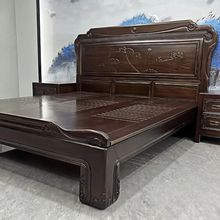 全实木高档红檀木主卧婚床双人1.8x2米中式红木榫卯结构虎脚大床