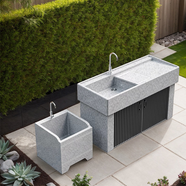 Natural Stone Laundry Sink, Outdoor Marble Pool, Stone Trough Basin, Granite Wash Basin, Courtyard Sink Splicing