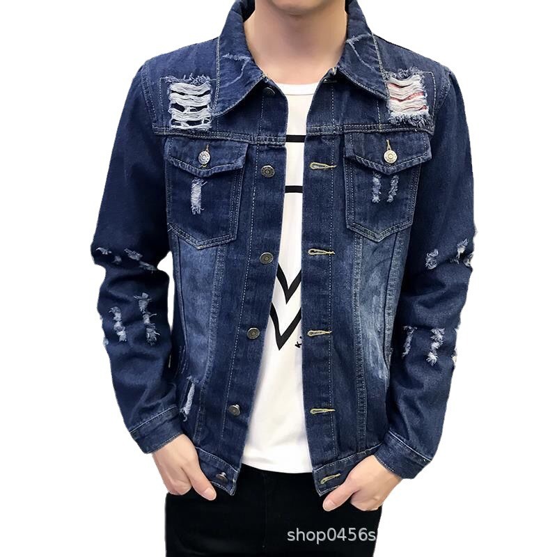 Chaqueta casual de los hombres de primavera y otoño ropa de trabajo chaqueta de mezclilla chaqueta de moda coreana chaqueta más tamaño chaqueta delgada