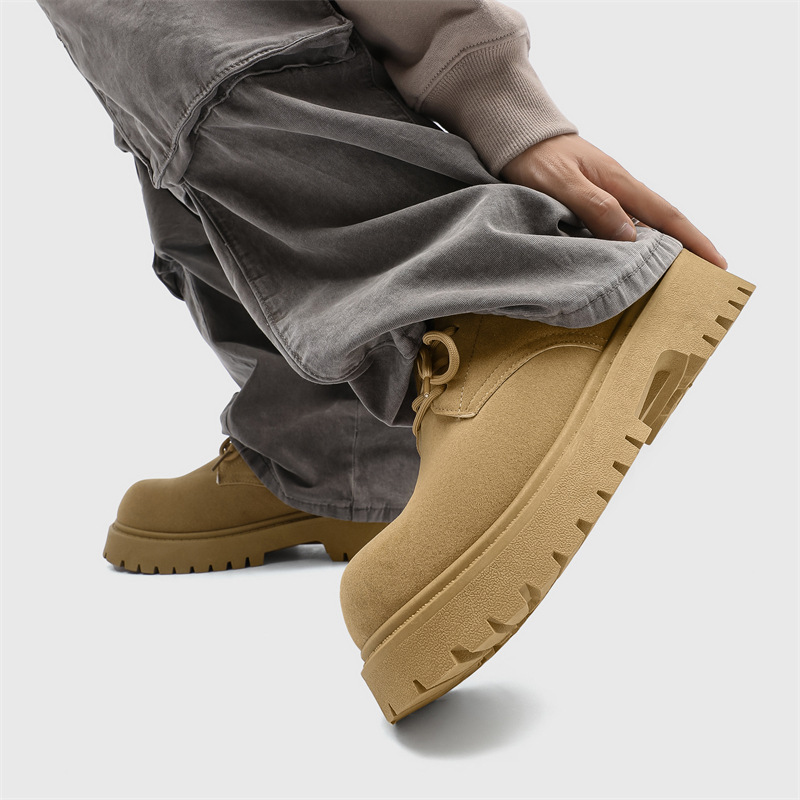 ShoeVault Large Size Derby Shoes For Men, Spring And Autumn New Casual Thick-Soled Height-Increasing Suede Leather Shoes, Men's_voghion.com