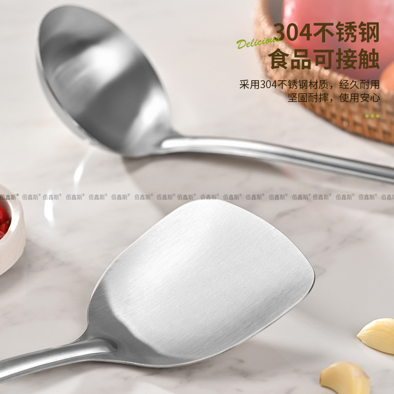 メーカー304ステンレス鋼のスパチュラとスプーンセット、キッチン用品、スチールハンドル付き調理用スパチュラとスプーン|undefined