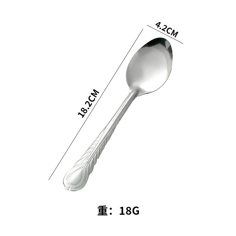 Cuchara y Tenedor de Mesa de Acero Inoxidable con Mango Largo para Hogar y Comedor