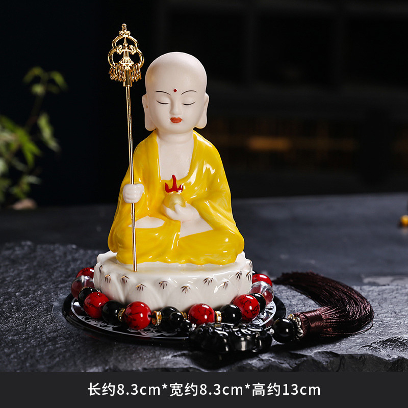 Maitreya Buddha Sitting in Meditation, Maitreya Buddha Ceramic Statue, Large Belly Buddha for Peace and Safety, Wholesale Manufacturer, Car Decoration