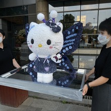 创意永生花玫瑰圣诞情人节Hellokitty礼物凯蒂猫生日礼品摆件