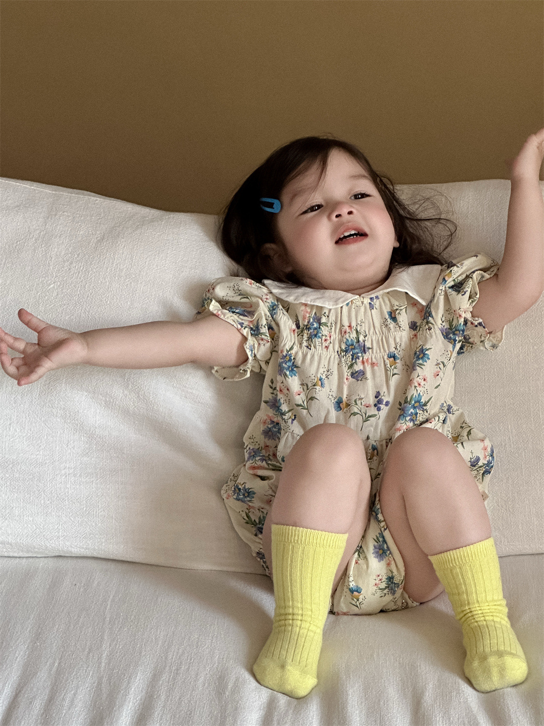 Vestido floral para bebé Ropa de bebé Estilo fino de verano Ropa para niños coreanos Ropa para niñas Ropa de una pieza de verano 2025 image 3