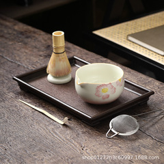 国境を越えた新しい手描き抹茶ボウルセット、日本茶道具、ティーポイント、ティーセット、茶筅、7点セット