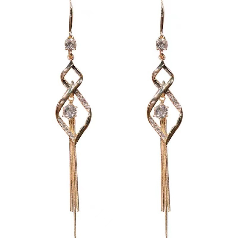 Fashion Geometric Alloy Tassel Artificial Gemstones Womenu0027S Earrings