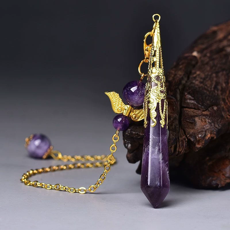 Hexagonal organic crystal pendant, accessory, Birthday gift