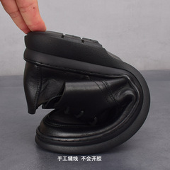 男鞋春秋新款真皮皮鞋男商务正装百搭软底黑色上班透气牛皮休闲鞋
