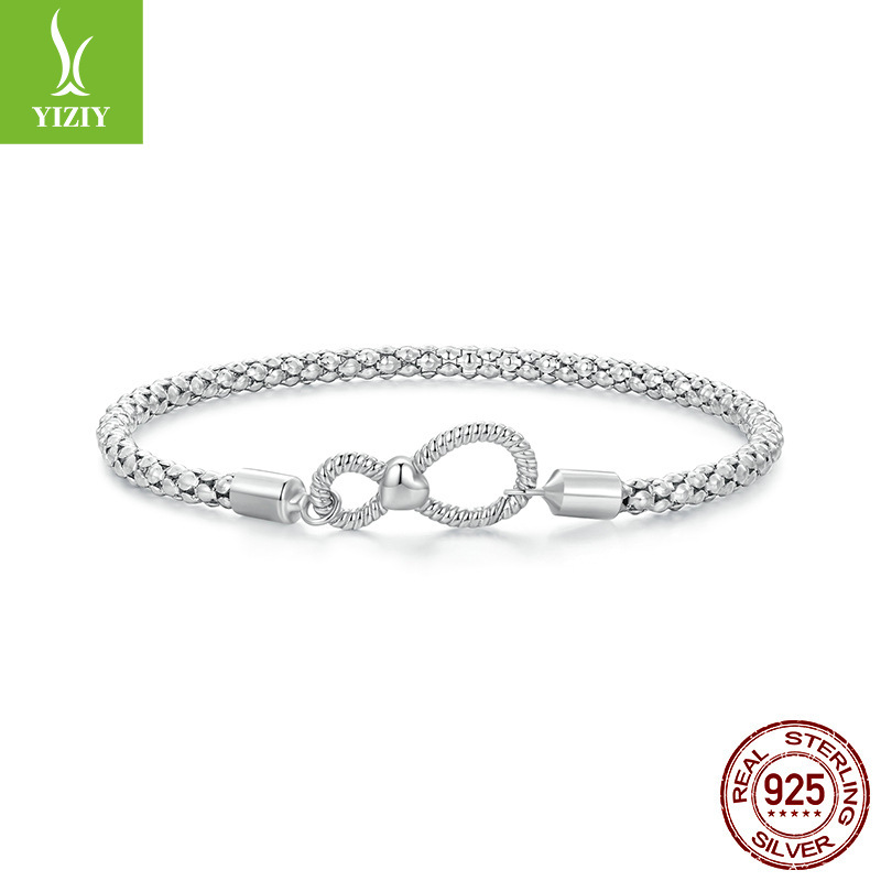 Silver charm original 925 sterling silver infinite symbol basic bracelet creative design all-match buckle head can be single wear bracelet Silver charm original 925 sterling silver infinite symbol basic bracelet creative design all-match buckle head can be single wear bracelet