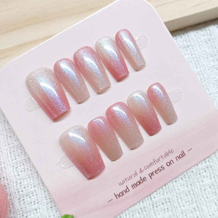 Manicura de Año Nuevo, 10 piezas de diamantes de perlas hechos a mano, arte de uñas portátil, parche de uñas Xiaohongshu, venta al por mayor