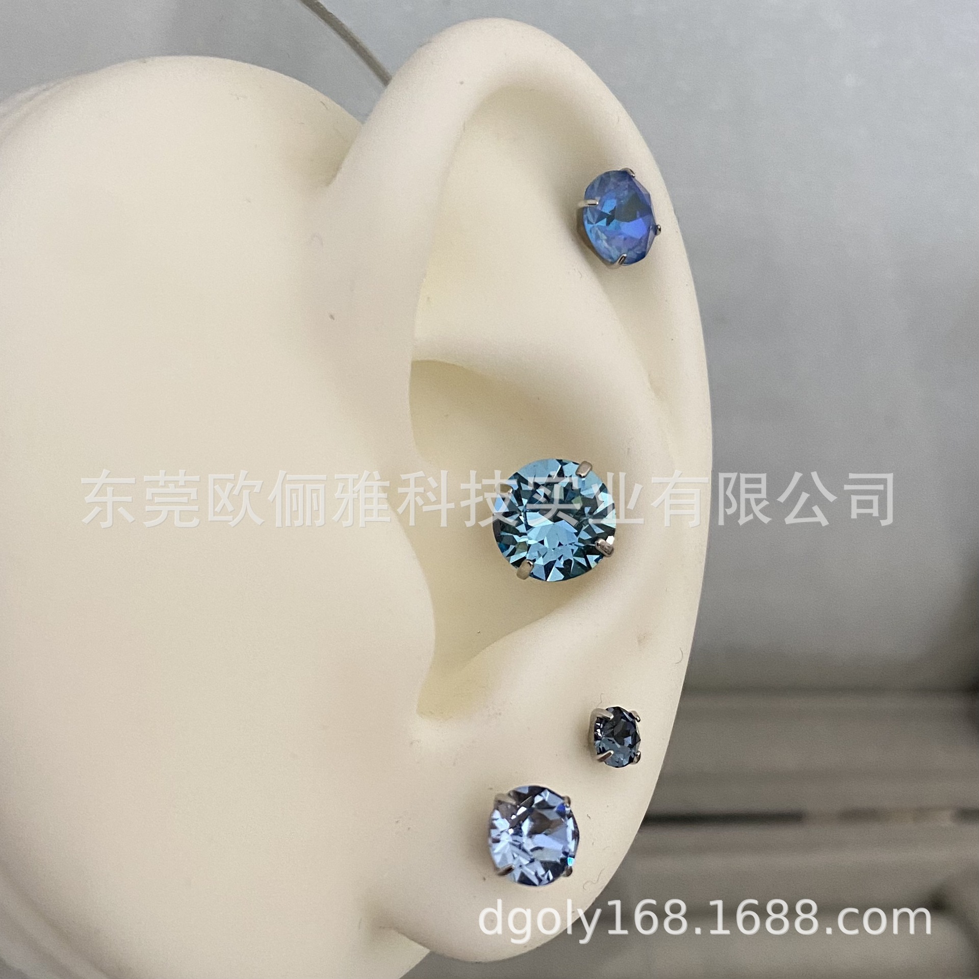 蓝色组合套装正品施家华子耳钉穿刺饰品耳蜗钉耳骨钉跨境批发工厂
