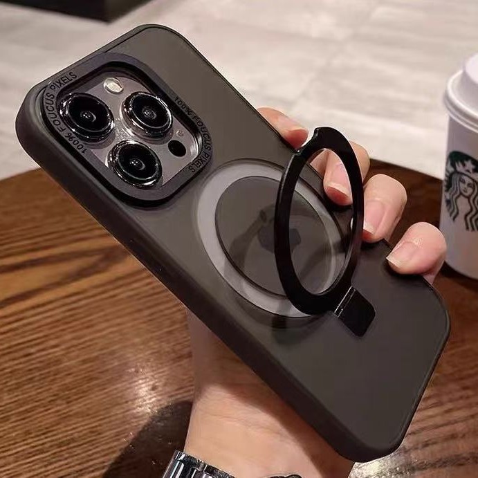 Soporte magnético esmerilado avanzado para iPhone16promaxs funda para teléfono móvil 13 Apple 14/15PM hombres y mujeres