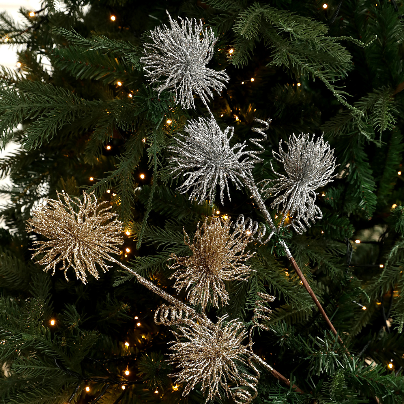 Navidad transfronteriza polvo de oro polvo adhesivo polvo brillante fuegos artificiales frascos arreglos de flores de trigo Arreglo de decoración de árbol de Navidad