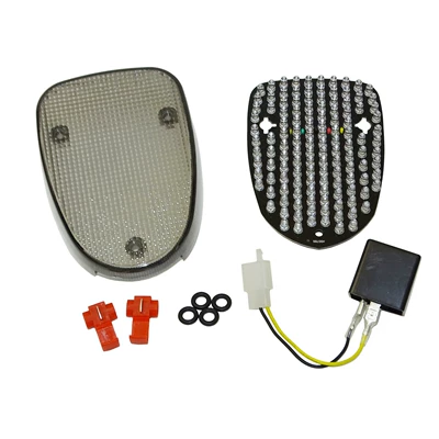 Applicable to Yamaha V-Star XVS650 Racing Star modified LED tail light brake turn signal assembly (Motorcycle tail) - smoky-black