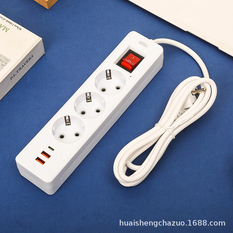 2USB+1Type-c接口手机充电欧孔欧式欧插欧洲外贸插座