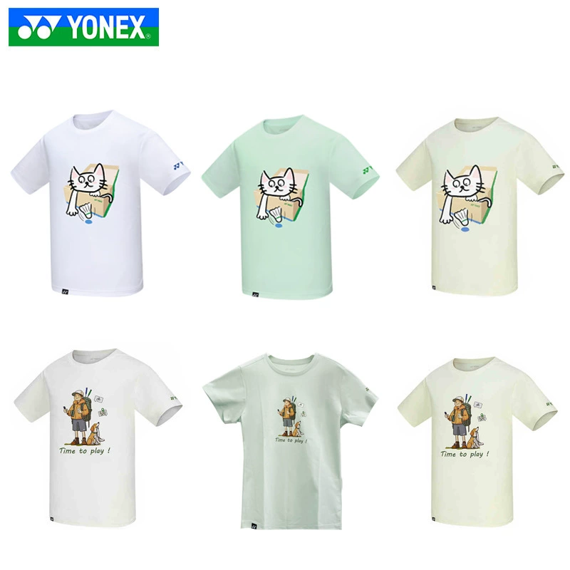 Спортивная футболка Yonex для бадминтона YY Casual, короткий рукав, унисекс, модель YOBC4155CR/YOBC4157CR