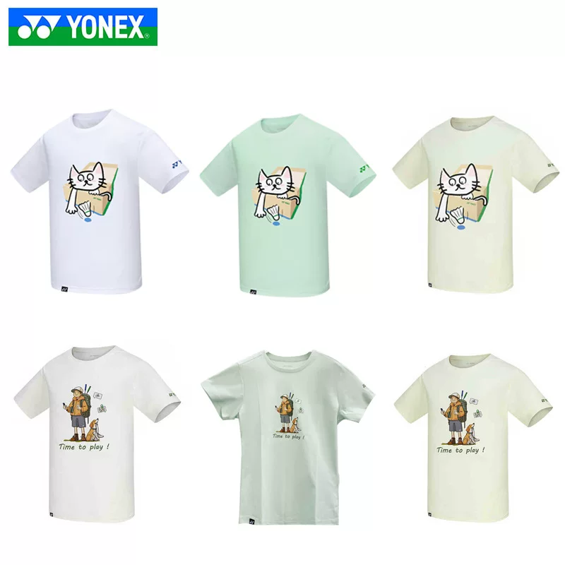 Спортивная футболка Yonex для бадминтона YY Casual, короткий рукав, унисекс, модель YOBC4155CR/YOBC4157CR