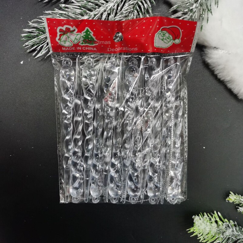 クロスボーダー爆発クリスマス装飾品クリスマスツリー掛け透明氷条アクリル水晶創意ペンダントクリスマス|undefined