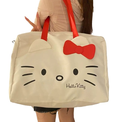 Original Kitty Cat Girls Campus Clothing Storage Bag Lightweight Trolley Travel Business Travel Handbag Luggage Collection Bag