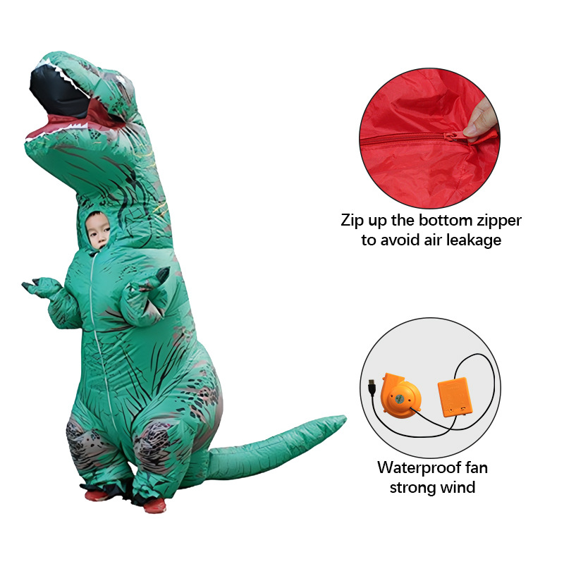 Halloween espectáculo extraño disfraz de cosplay juega a tiranosaurio ropa inflable ropa de muñeca ropa inflable de dinosaurio