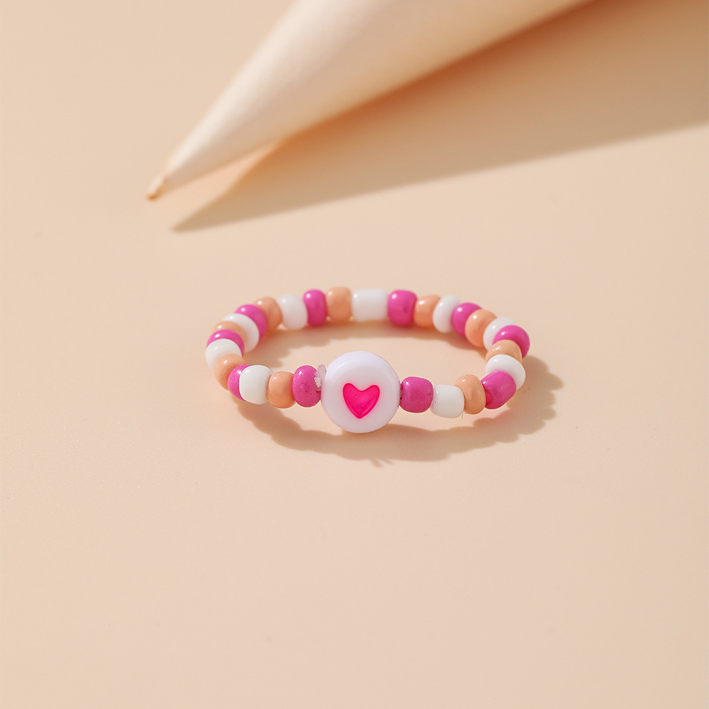 heart shape soft ceramic rice bead simple ring wholesale jewelry Nihaojewelry