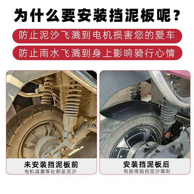 Electric vehicle fender: Rear Wheel Mudguard Made of