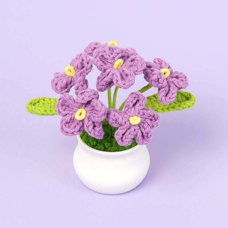 完成したウールひまわり鉢植えスズラン造花チューリップデスクトップ装飾品バレンタインデー教師クラスメートギフト|undefined