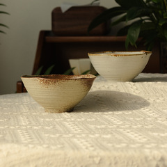 絵金浄日本式粗陶レトロ花口碗5インチご飯碗家庭用デザートヨーグルト小陶碗食器