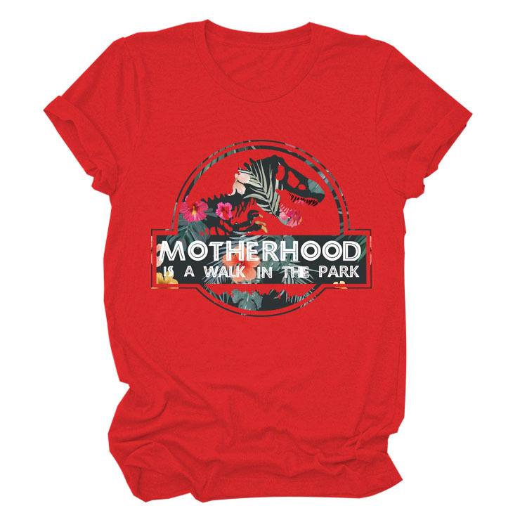 La maternidad es un paseo por el parque Amazon más tamaño cuello redondo Carta europea y americana camisa de manga corta