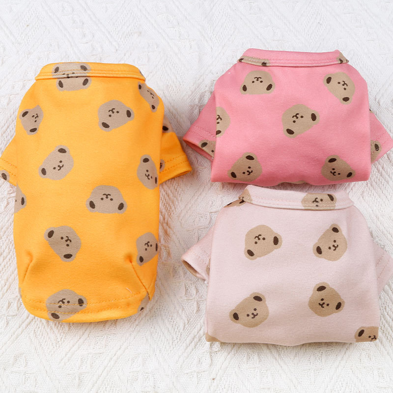 Ropa para perros y gatos otoño e invierno camisa de fondo para gatos oso ropa para mascotas de terciopelo de doble cara suministros para perros pequeños y medianos