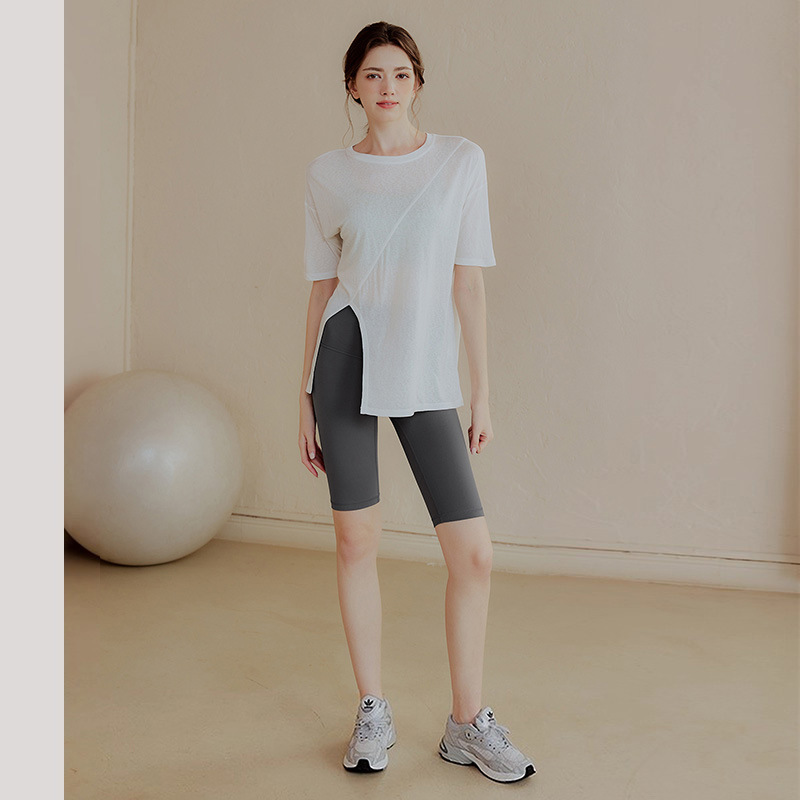 Loose-Fitting Slimming Yoga Fitness Wear Cover-Up for Women, Breathable Quick-Drying Short-Sleeved T-Shirt, Outdoor Sports Top and Shorts Set Loose-Fitting Slimming Yoga Fitness Wear Cover-Up for Women, Breathable Quick-Drying Short-Sleeved T-Shirt, Outdoor Sports Top and Shorts Set