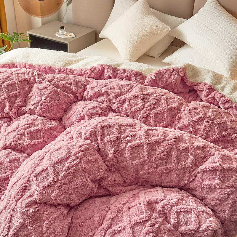 Duvet cover single piece multi-functional blanket taffeta sherpa double-sided duvet cover autumn and winter thickened velvet throw blanket on behalf of