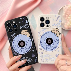 线条小狗适用苹果15plus跨境17promax手机壳iphone16可爱14卡通13
