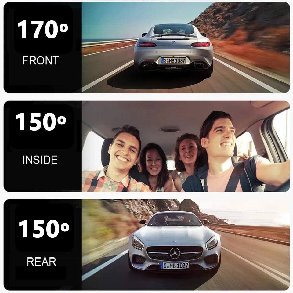 Three-Lens 4g Android 13 System 12-Inch 4+64Gb Large Memory Screen Mirroring Carplay Dash Cam Phone